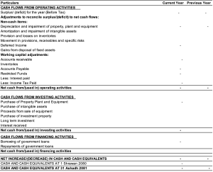 Cash Flow Statement NAS for NPO